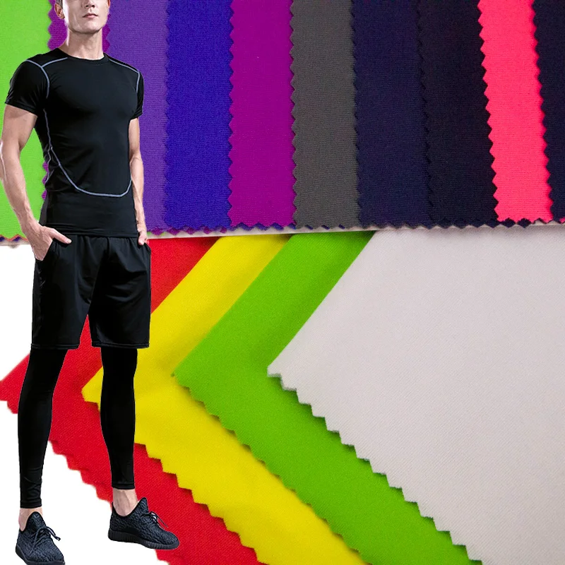 Wholesale Cheap Plain Dyed Nylon Spandex Dry Fit Jersey Knit Fabric for Sportswear Swimwear