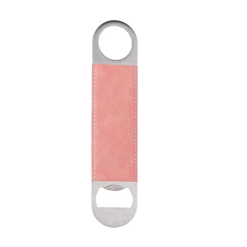 Factory price Blank Sublimation Stainless Steel Beer Bottle Opener DIY printing PU leather bottle opener