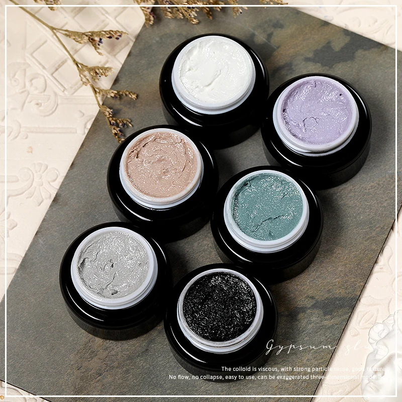 AS 2021 High quality uv gel polish beauty colors Gypsum adhesive embossment Stereo shape nail gel polish