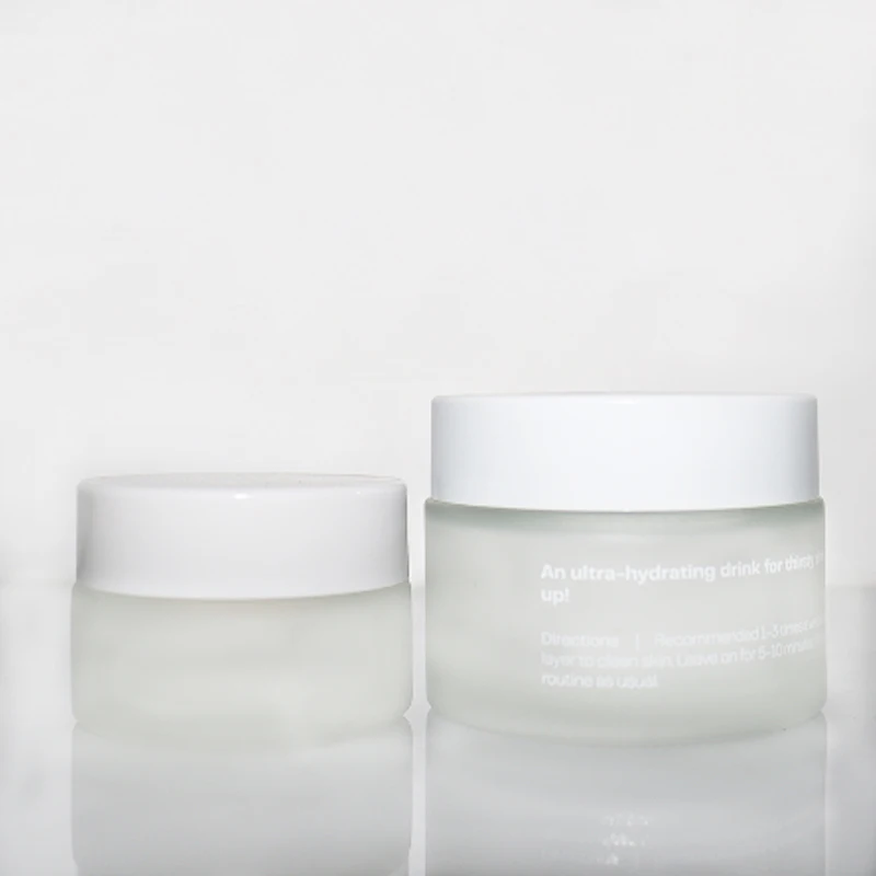 Custom  skincare packing 5g 10g 30g 50g 100g Matte Clear Frosted  Face Cream Cosmetic Glass Jars with Screw top lids