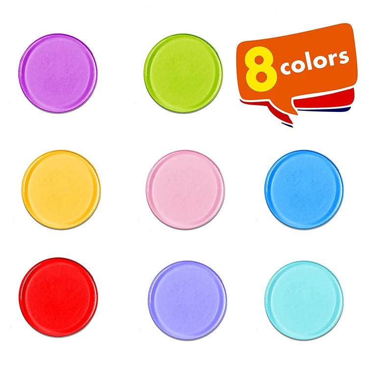 500 Transparent 8 Color Clear Bingo Counting Chip Plastic Bingo Markers Counters For Kids Math