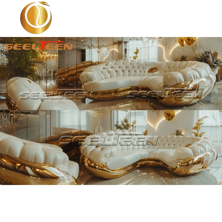 Interior Luxury Sectional Villa Living Room Furniture Modern Luxury Sectional Sofa Set Furniture Living Room