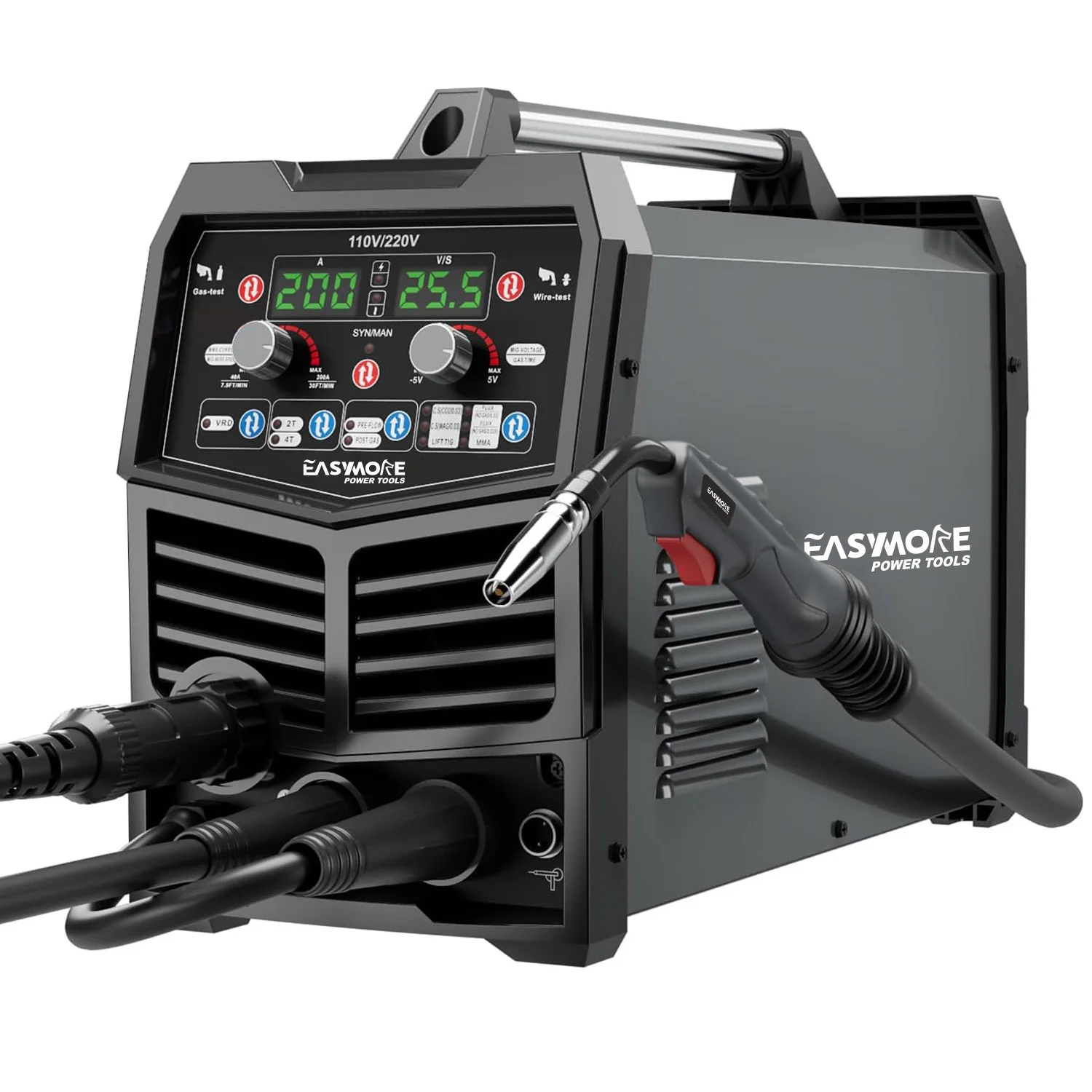 6 in 1 wire welders 110 volt no gas 200A mig flux welder mig welding machine with over-heating protection