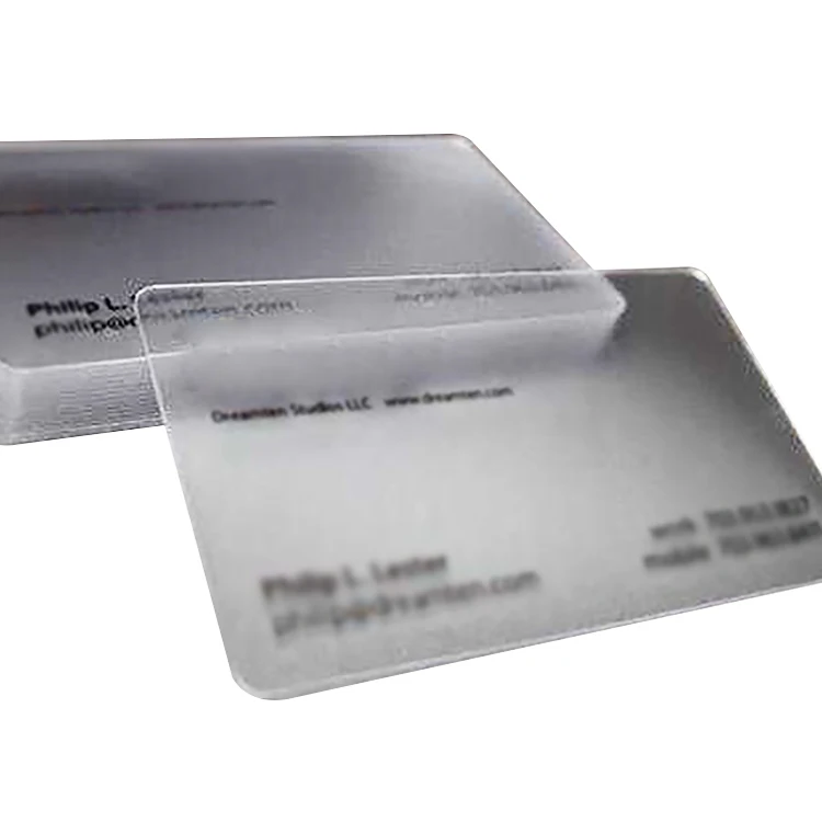 Custom Printed Clear Plastic Pvc Business Cards Printing