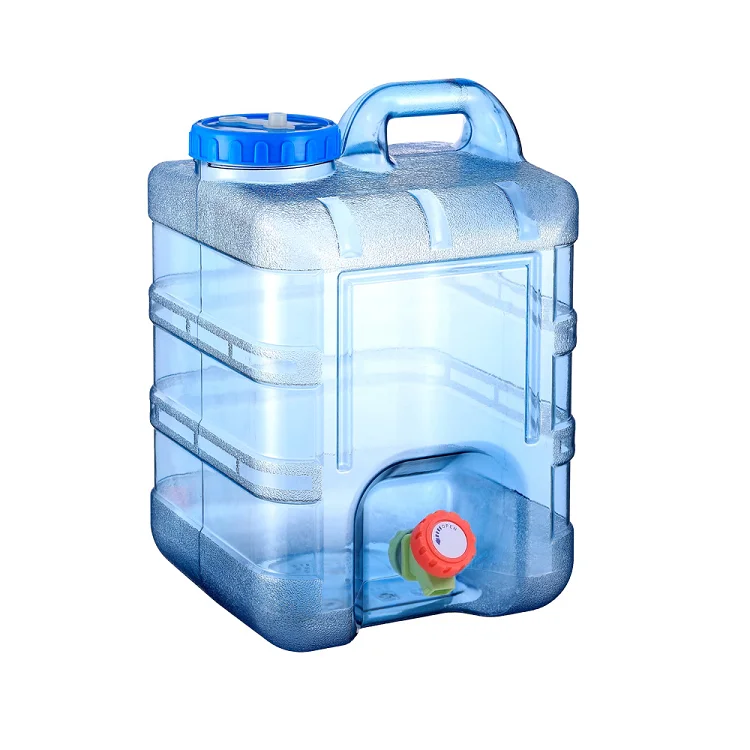 PC Pure Water Bucket Car Drive with Faucet Square Food Grade Large Capacity Water Storage Bucket Square Thickened Outdoor 20L