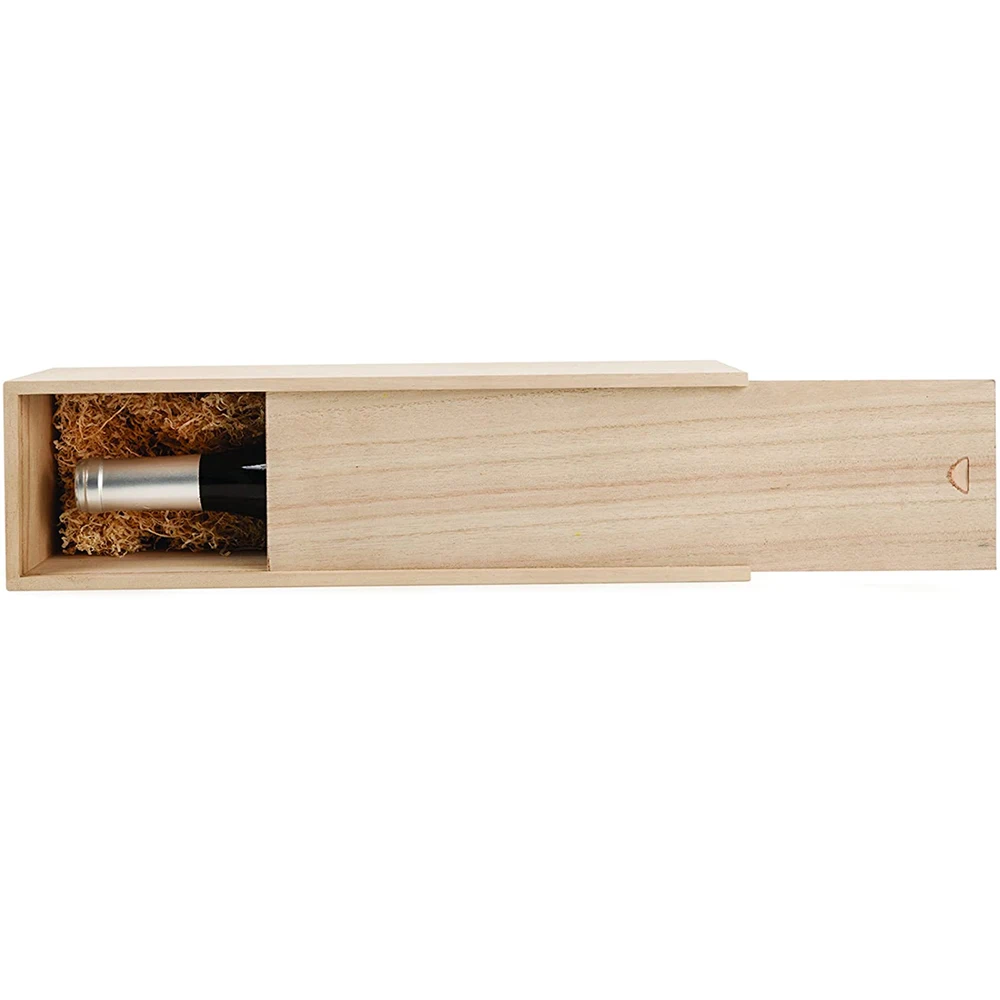 Wooden Gift Wine Set Packaging Box Single Bottle Wine Shipping Box