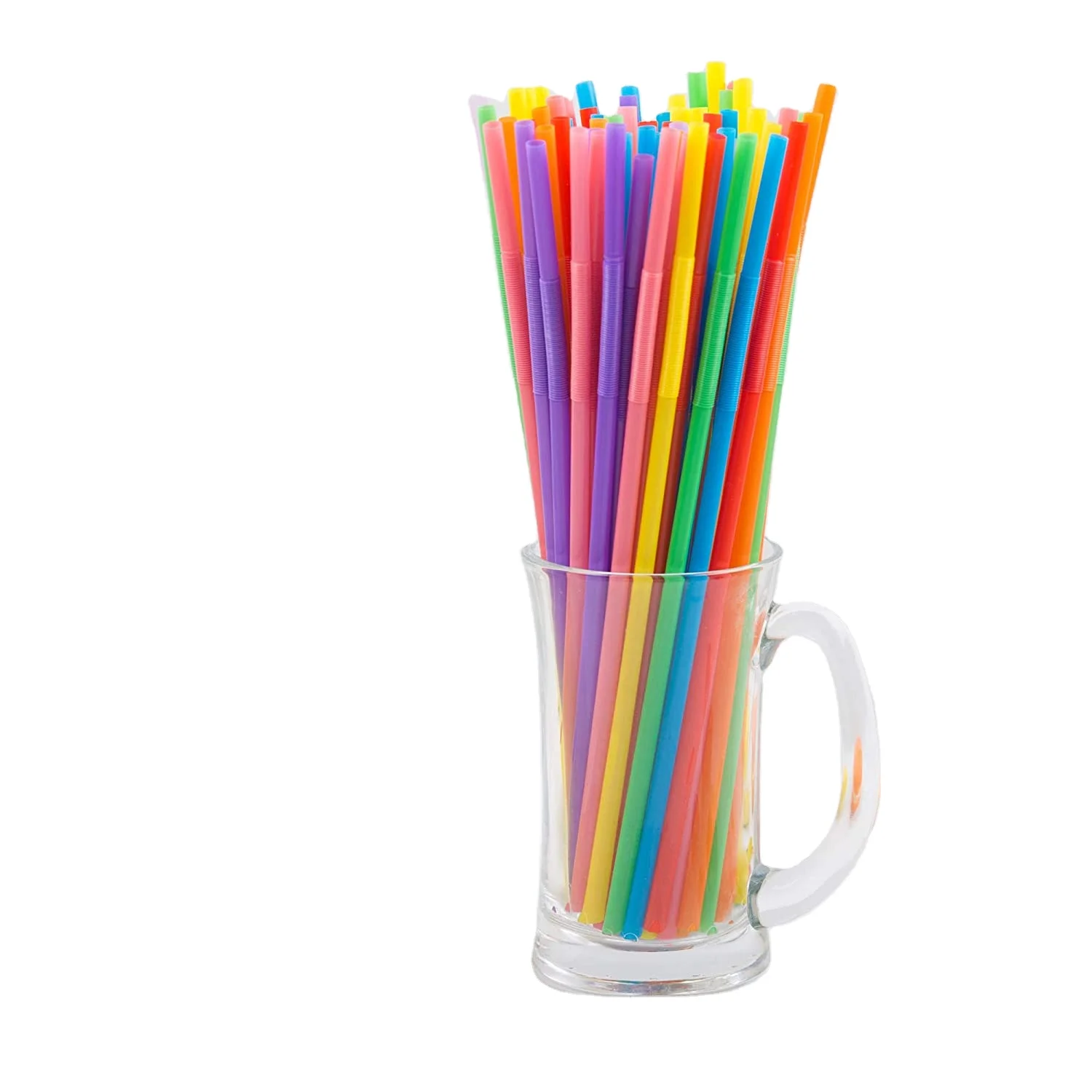 Disposable drinking straw ideal for any event or parties to go 5-color to choose long straw