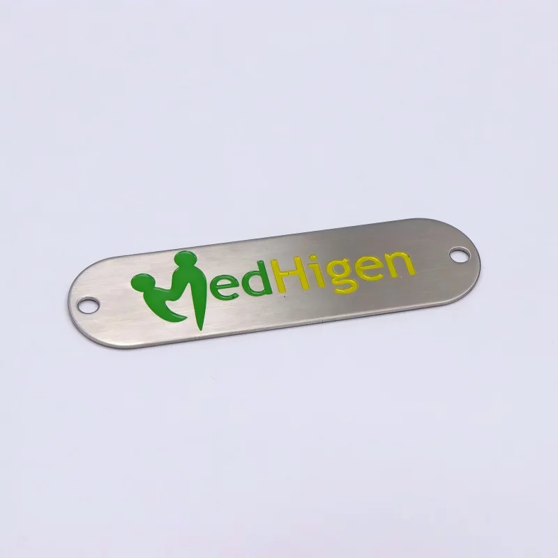 Good Quality Metallic Custom Personalized Text Logo Etched Brushed Stainless Steel Adhesive Label Nameplate