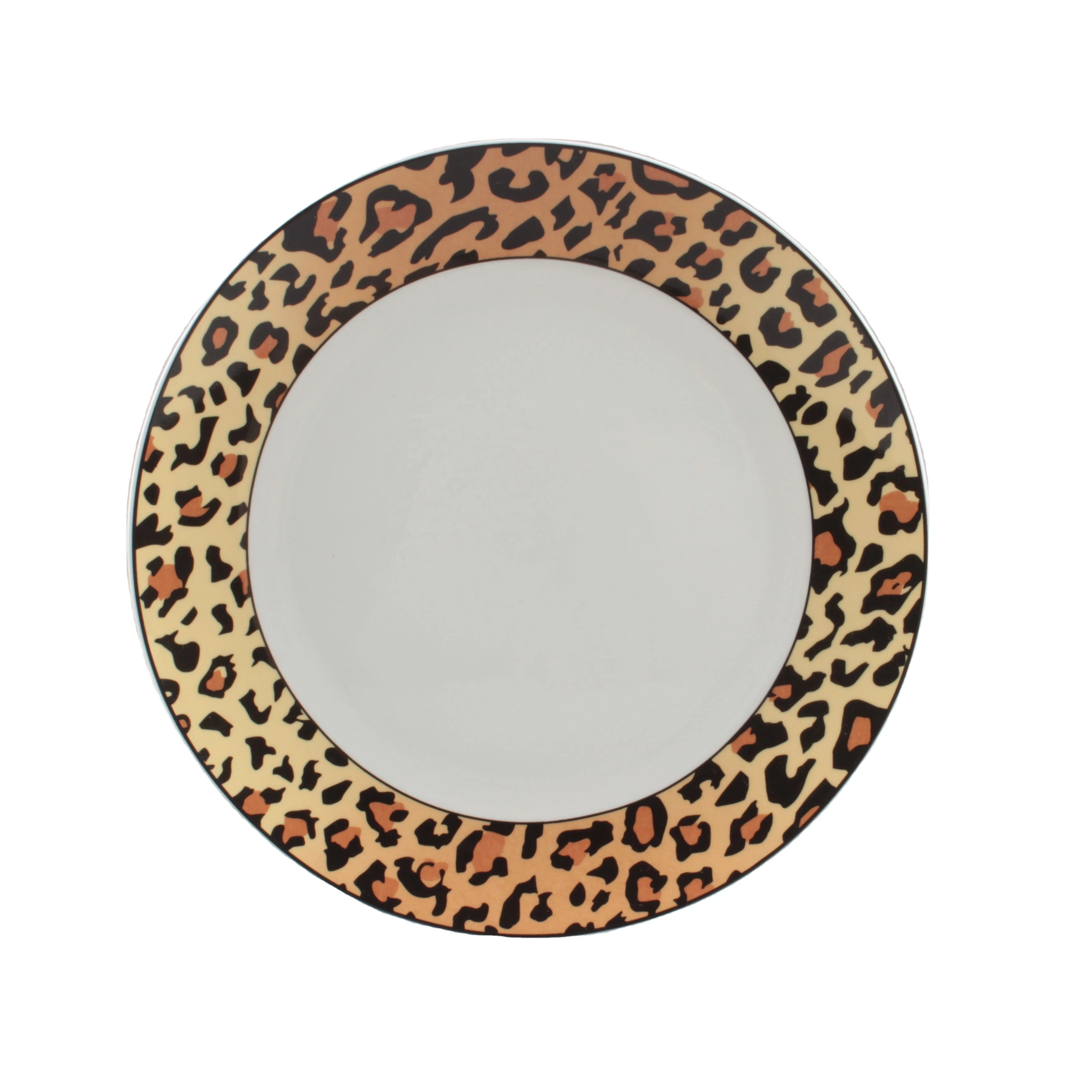 Hot Selling 16PCS Porcelain Dinner Set With  leopard print  Ceramic Dinner Set With Custom Decals