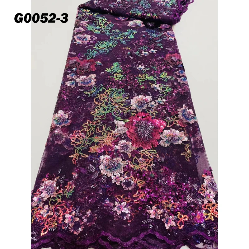 New Product tulle mesh Sequins Lace fabric for Wedding Dress White Sequin Beaded Embroidery