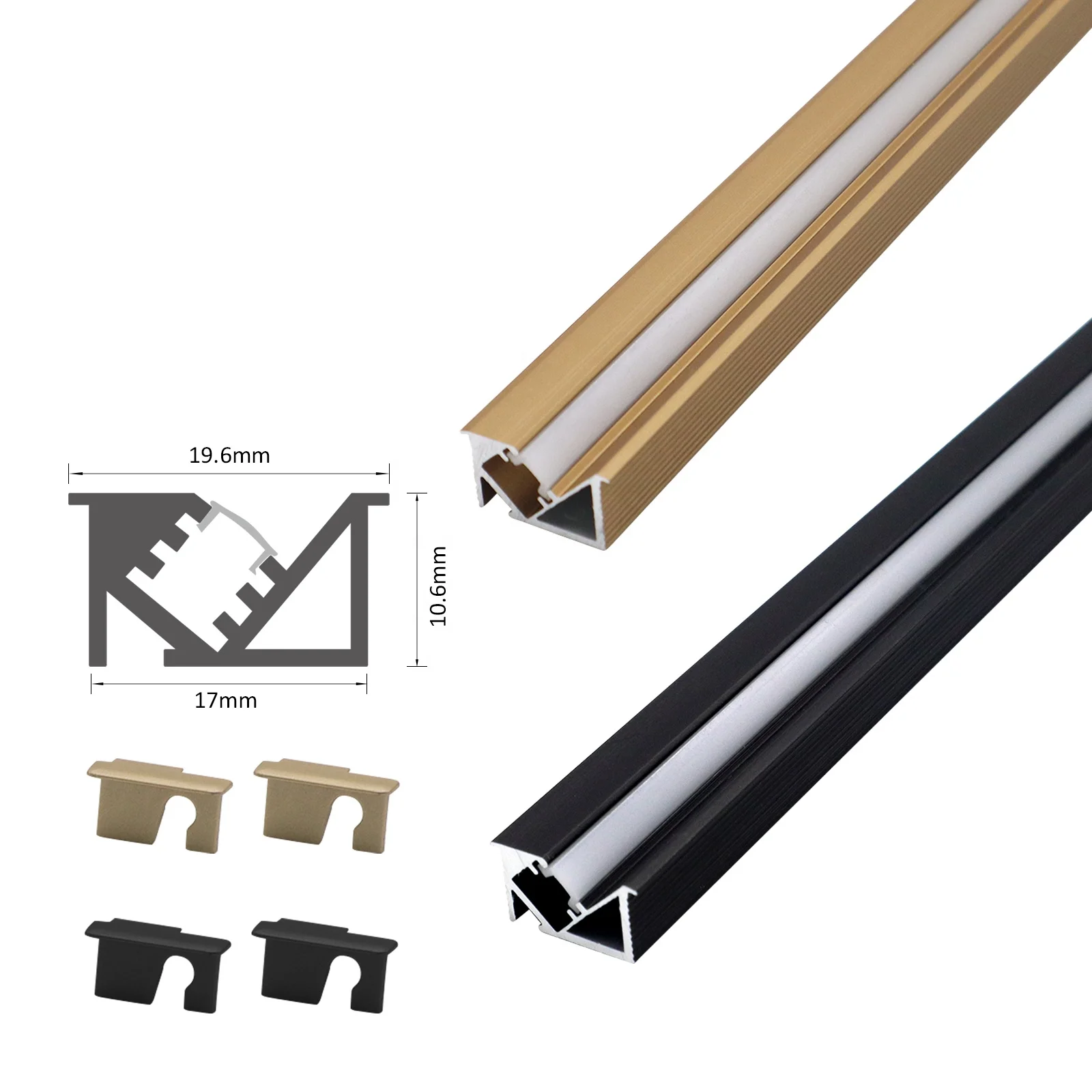 Good Quality 102 Aluminum Led Strip Light 20*11mm Recessed Channel Kitchen Cabinet Aluminium Profile