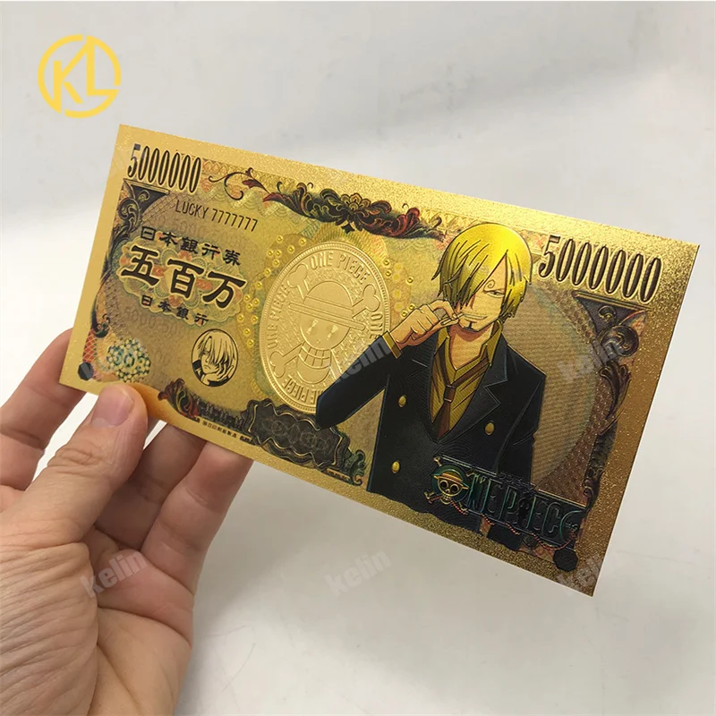 27 type Japanese Classic Anime One Piece Yen Gold Banknote Cartoon Money Collectible Gifts for Souvenir Home Decor Gift for Kids