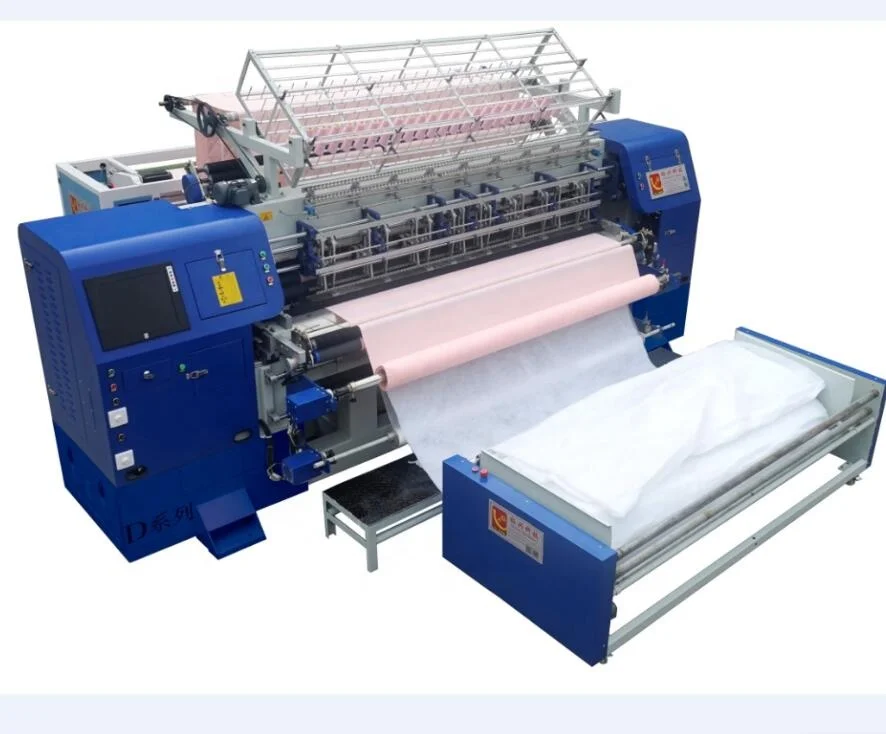 Computerized multineedle quilting machine with edge cutting device quilt production line