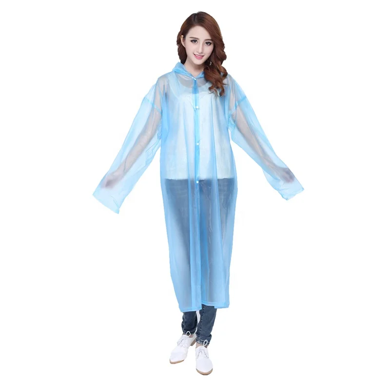 
Fashion cheap adult waterproof fabric Plastic Disposable pe raincoat/rain coats with sleeve 