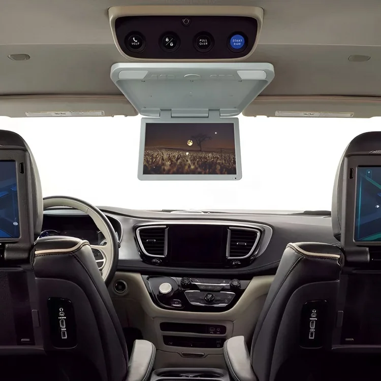 Bus Coach Manual Roof Monitor 18.5inch Multimedia 2 Video Input Entertainment Player Universal Ceiling Mounted LCD TV