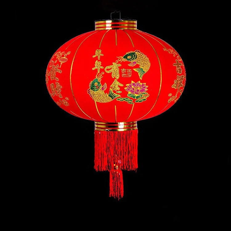 New Year Decoration  Red Chinese Waterproof Silk Lanterns For Outdoor Hanging Festival Lantern