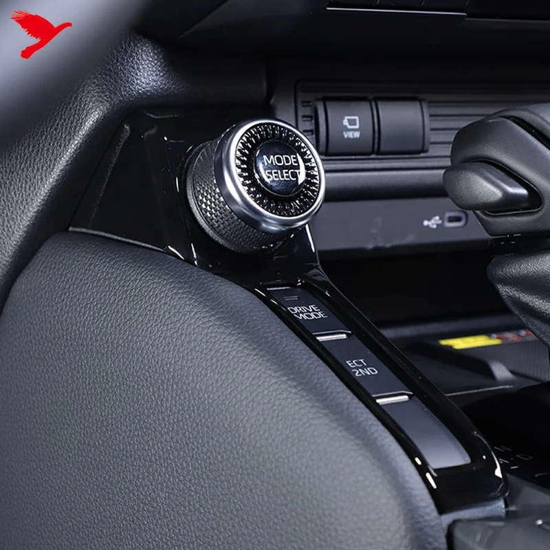 For Toyota Land Cruiser LC250 Prado 2024 2025 Car Accessories Side Gear Shift Frame Cover Trim ABS Carbon Fiber Style