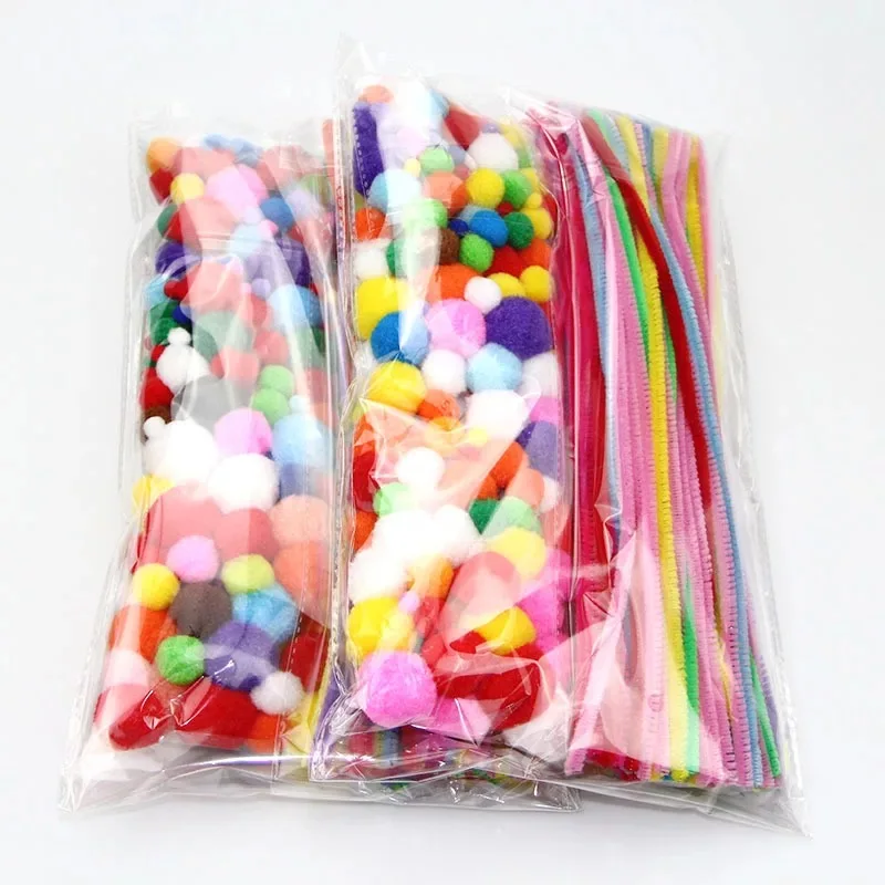 Sale Chenille Stems Pom Poms Craft and Wiggle Googly Eyes Self Adhesive Pipe Cleaners Craft Set for DIY Art Craft Decorations
