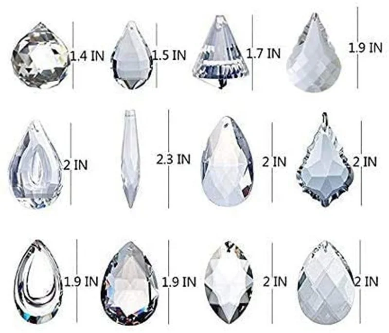 Wholesale various styles clear crystal glass drops prisms pendants for suncatcher and chandelier