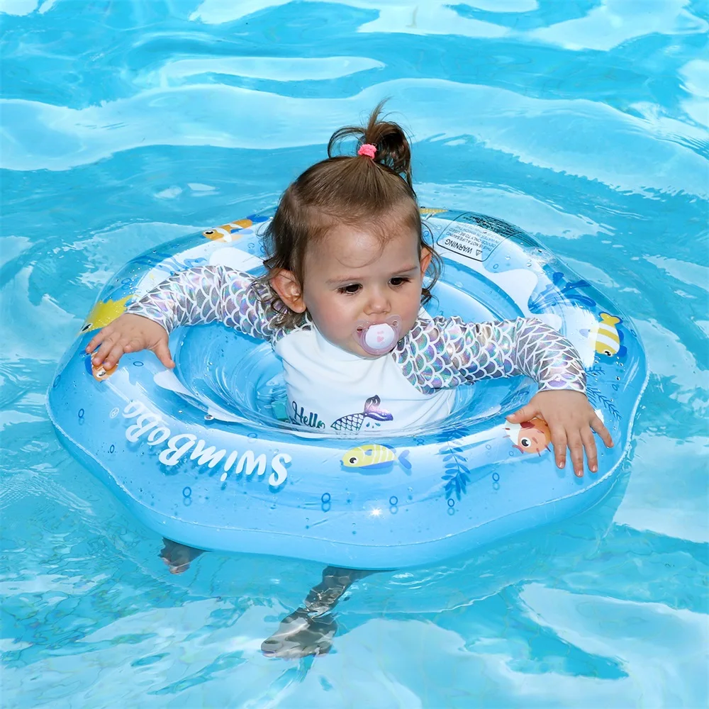 Swimbobo Baby Floating Ring PVC Blue Ocean Water Toy Kids PVC Inflatable Swimming Seat Rings For Pool Summer Portable