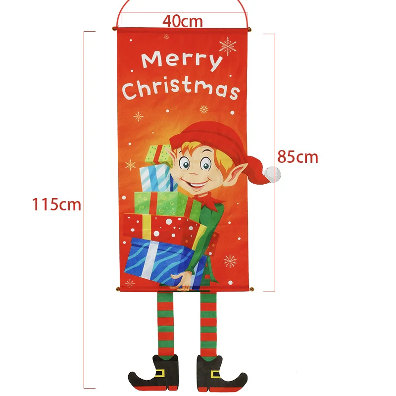 
Xmas Mall Hotel Party shop window cloth banner Christmas hanging decoration Outdoor Christmas Decorations 