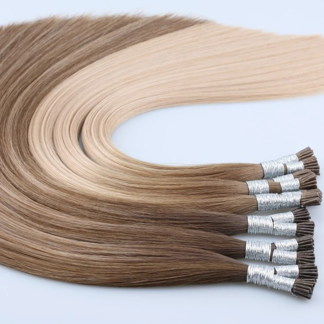 Deluxe Double Drawn Soft Glue Pre Tipped Keratin Hair Extensions, Full Cuticle I Tip Human Hair Extensions