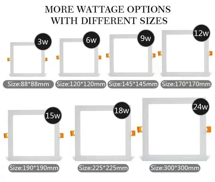 Hot sell LED ceiling light Slim LED Panel Light Square Round LED Panel light  3W 6W 9W 12W 28W 24W