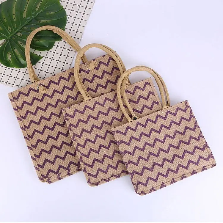 Custom Eco Hessian Shopping Handbag Linen Flax tote bag