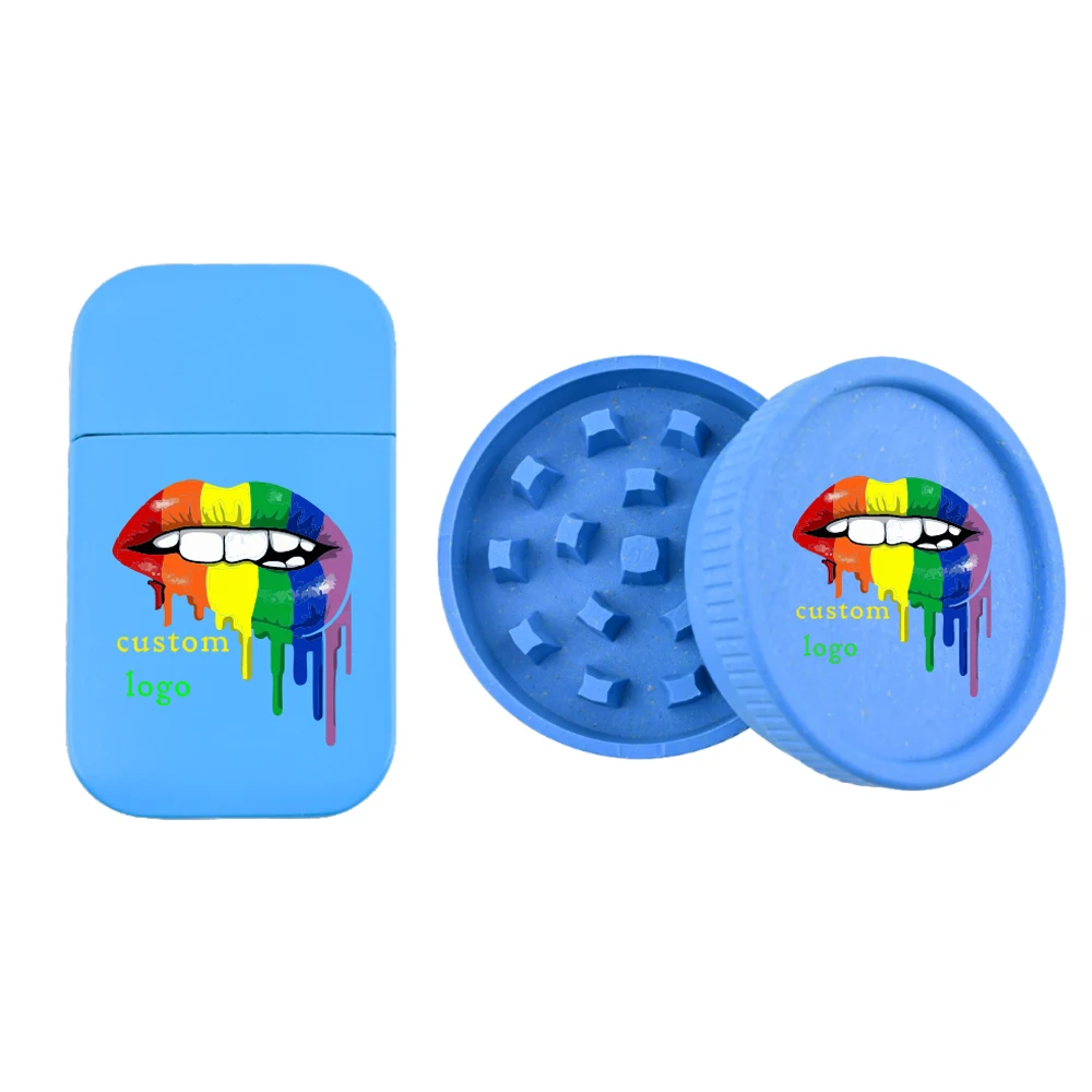 custom logo novelty design printing biodegradable smoking accessories herb grinder set