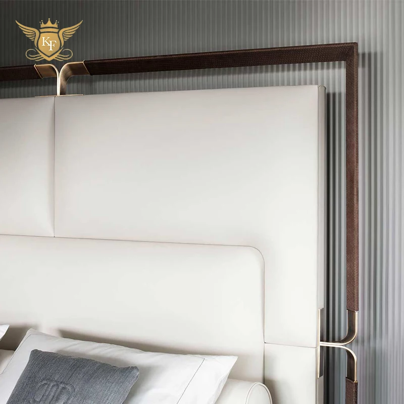 Leather Double King Size Solid Wood Modern Bed Frame Design Bedroom Furniture