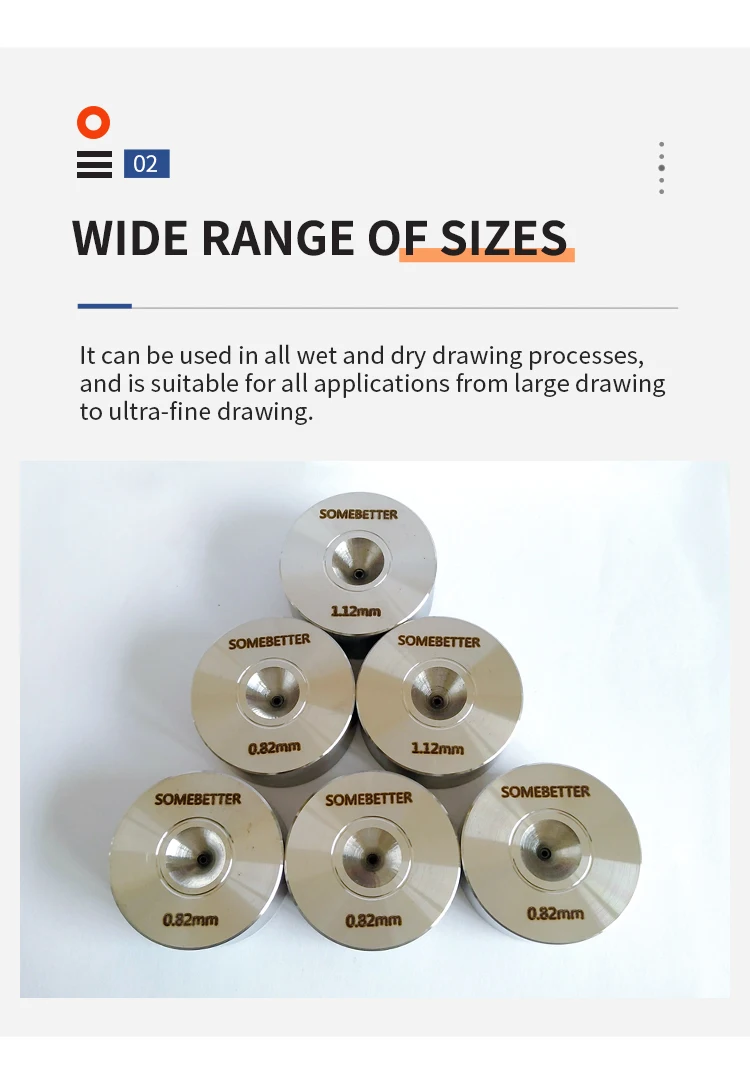 PCD diamond wire drawing die for Gold/ silver/ copper wire stainless steel wire enameled wire