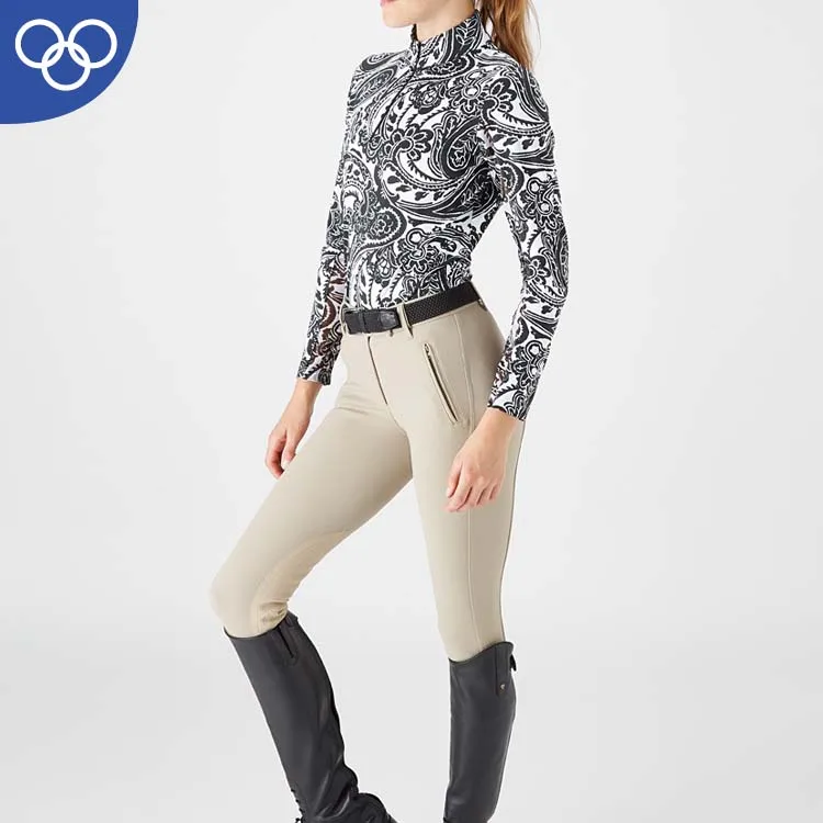 OEM/ODM Factory Riding wear Custom Horse Riding top short sleeves Shirt for Women