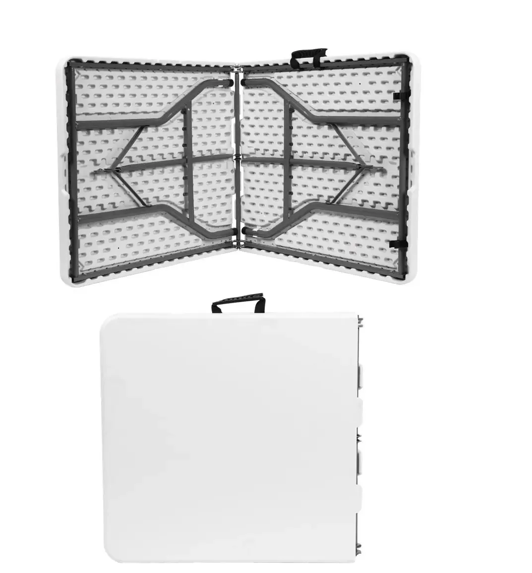 Outdoor White Plastic Event Folding In Half Garden Table For Sale