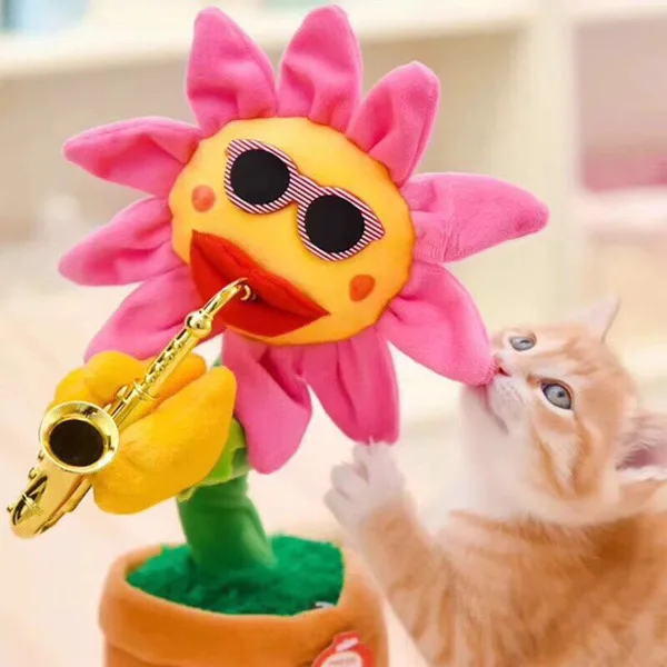 Creative Sun Enchanting Flower Dance Blowing Sark Bluetooth Style Simulation Sunflower Plush Toy