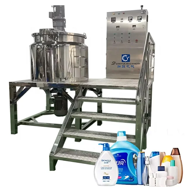 Duanyue Cosmetic Mixer Liquid Detergent Mixers Mixing Tank With Homogenizer Machine Liquid Washing Mixer