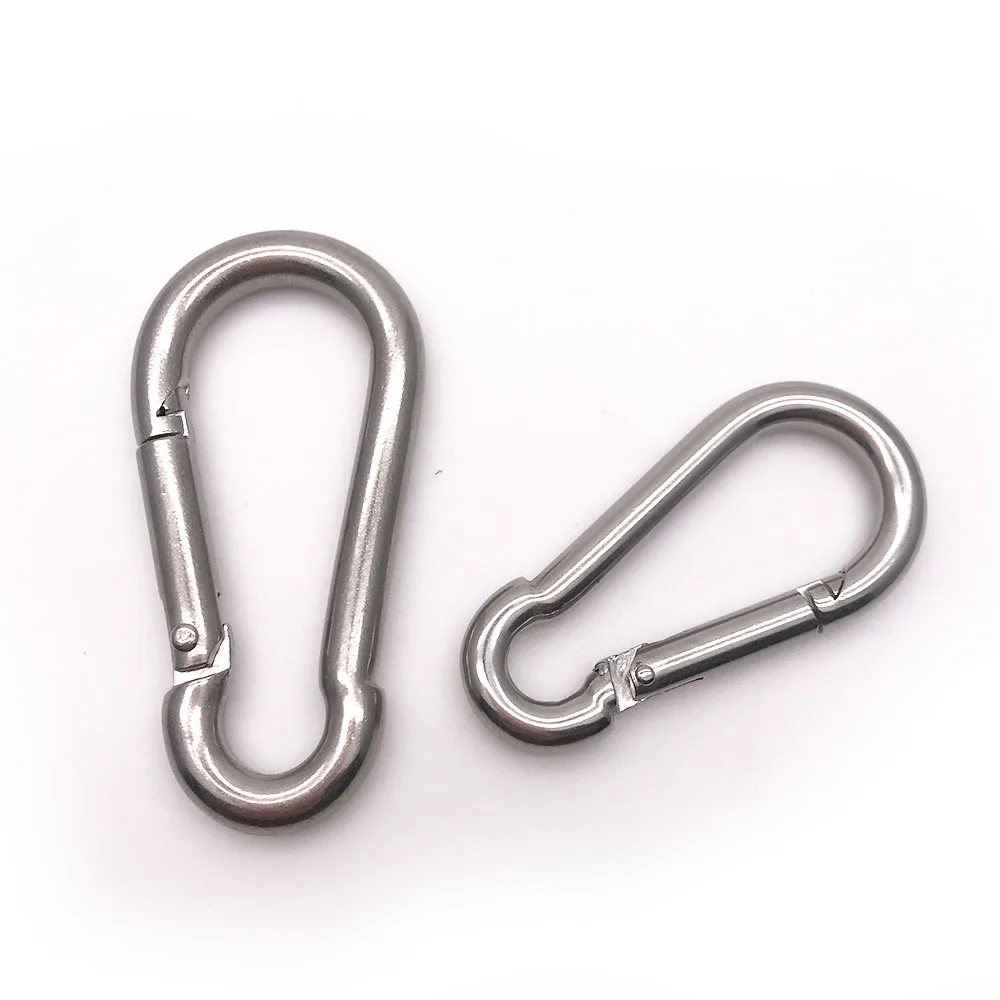 BT-245 8CM Din5299 FromC Heavy Duty 8X80mm Metal Snap Hook 304 Stainless Steel Carabiner Mousqueton