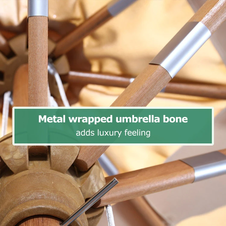 Уличный зонт из Букового дерева для внутреннего дворика, настольный зонт для пляжа, двора, сада