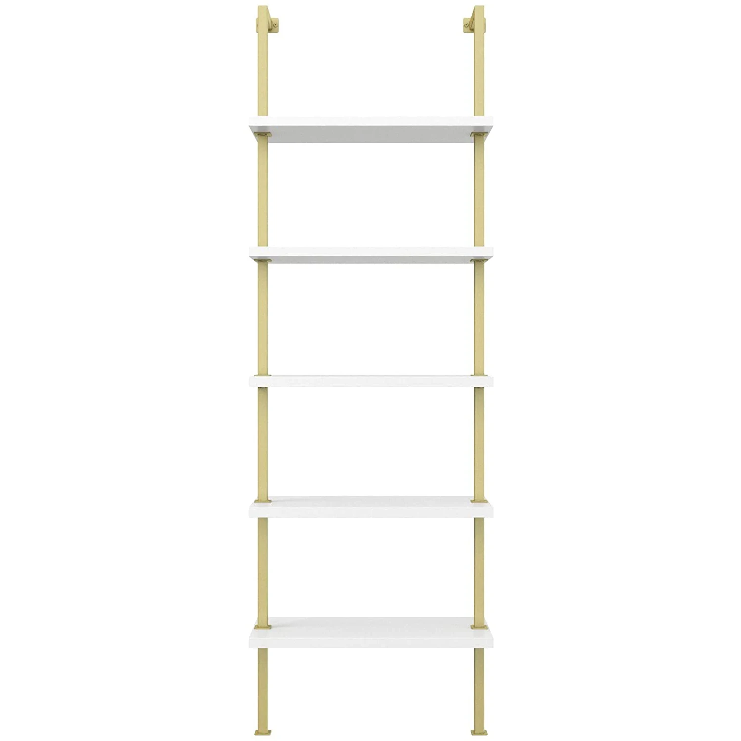 5-Shelf Modern Bookcase Wall Mounted Ladder Bookshelf Storage Shelf