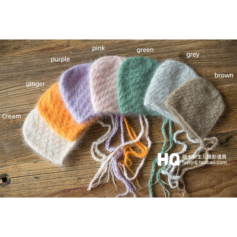 
2020 Handmade Newborn Photography Hat Baby Photoshooting Props Knitted Mohair Hat Infant PHOTO STUDIO A 