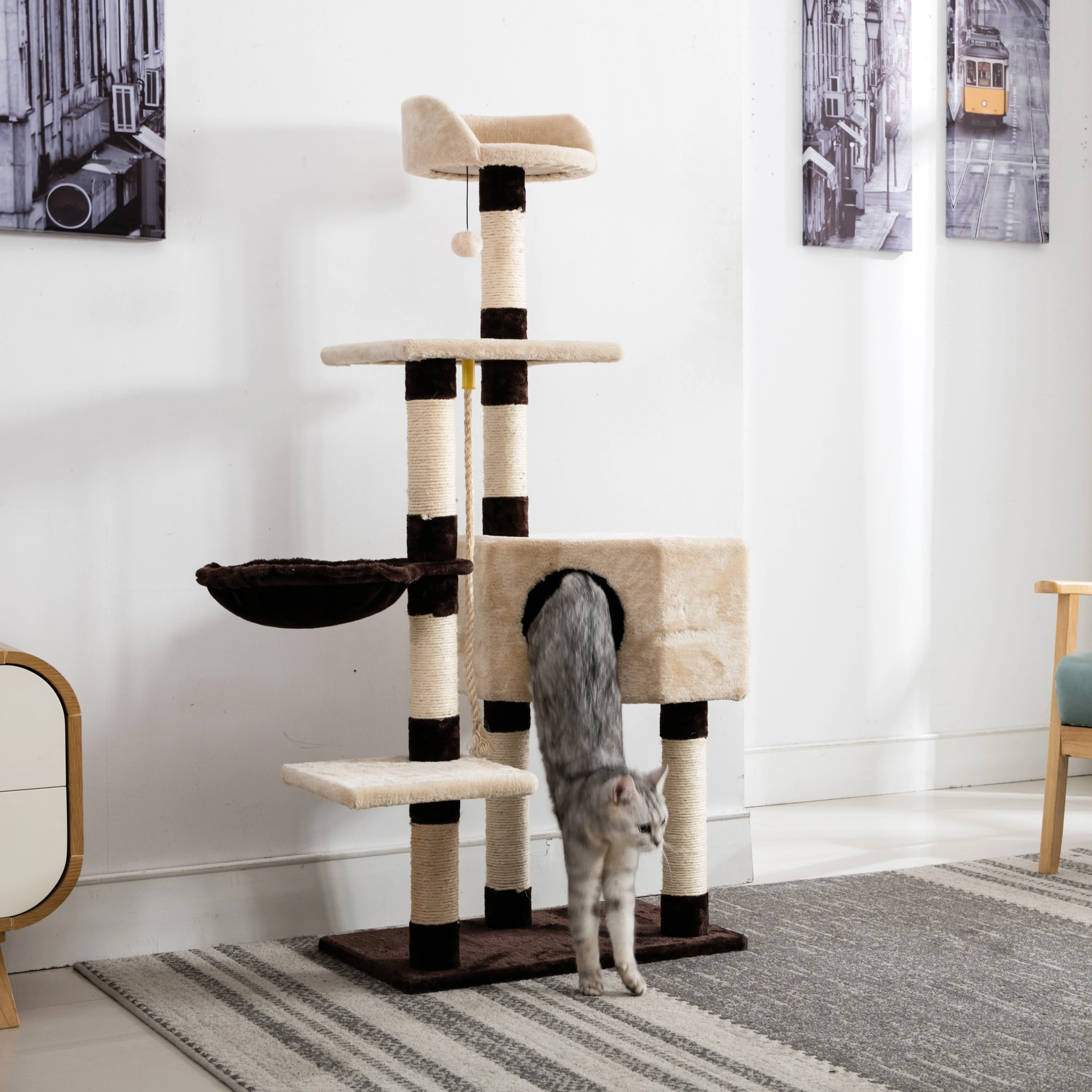 Pet Condo Home with nest Cat Scratcher Tree House Tower