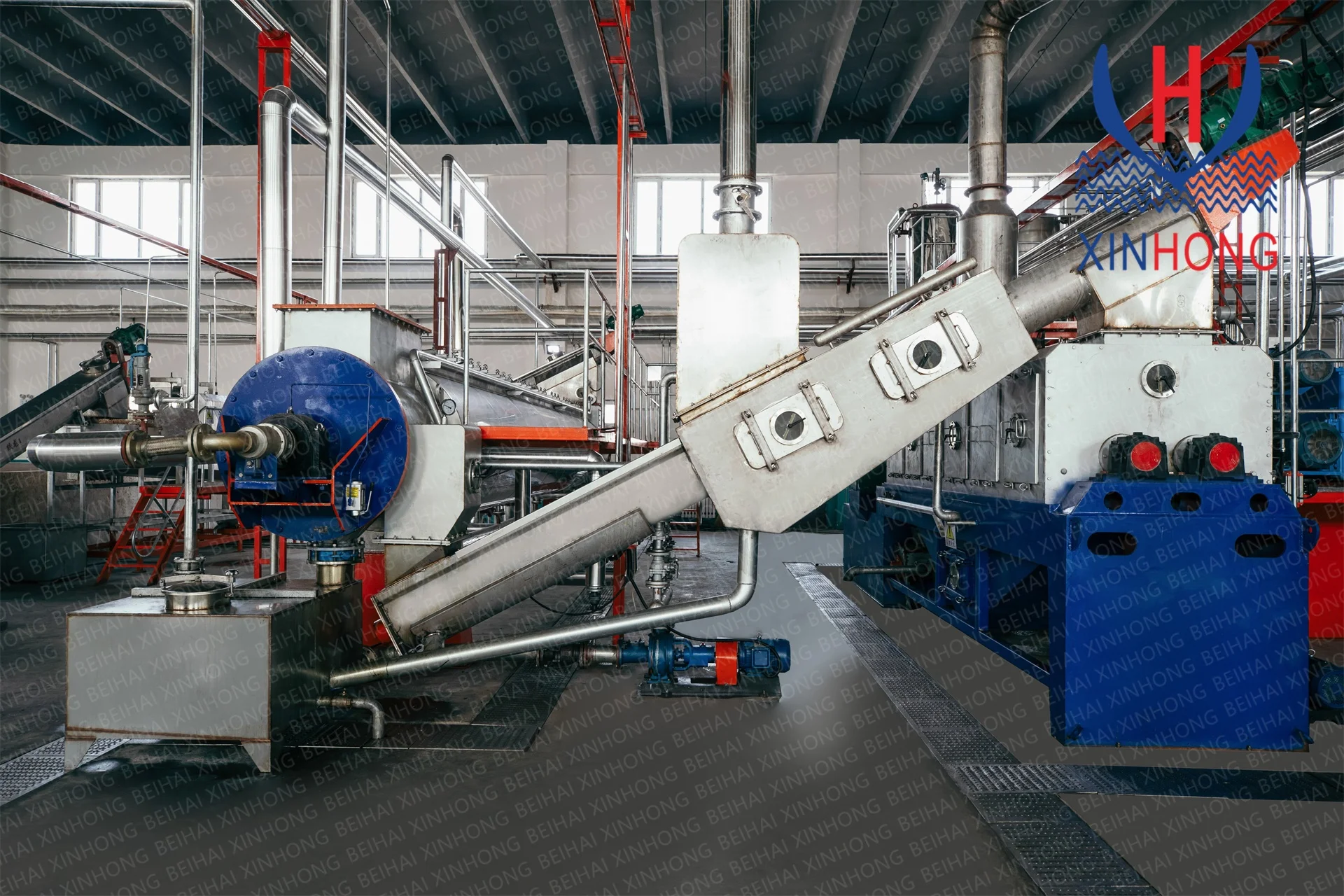 Fish meal production and oil extraction plant integrated system
