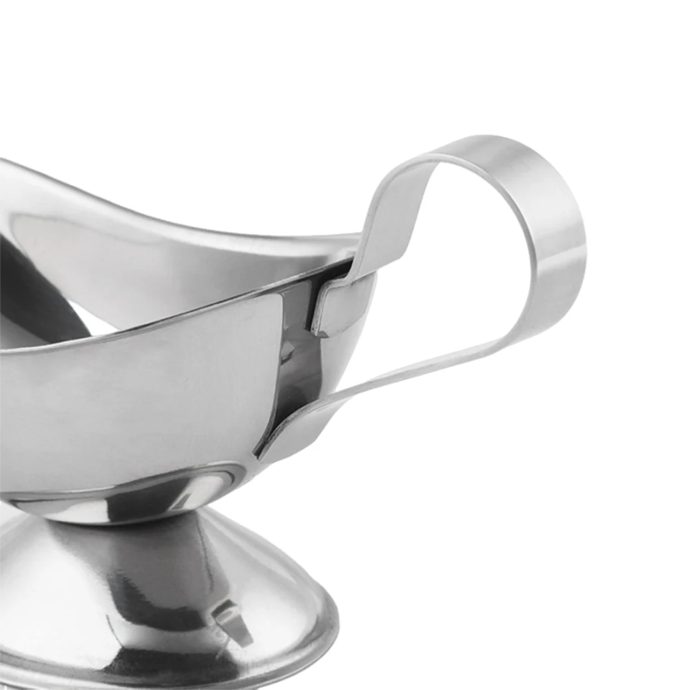 Stainless Steel Seasoning Cup Gravy Sauce Boat Saucier Gravy Dish with Ergonomic Handle Gravy Ketchup Container