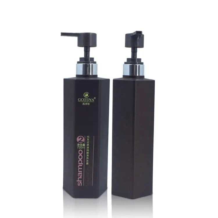 750ml Black Lotion Packaging Unique HDPE Biodegradable Plastic Shampoo Shower Gel Lotion Pump Bottle