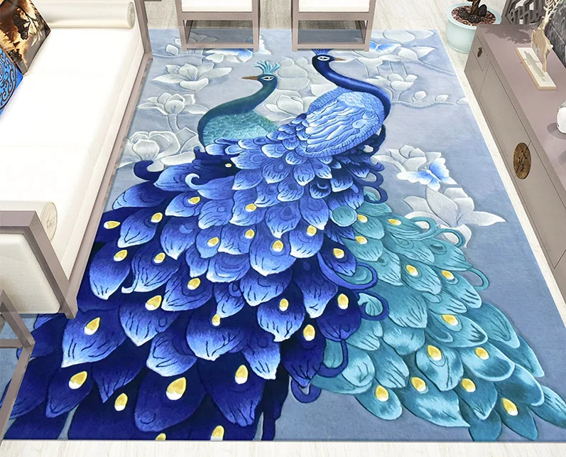 Capet Custom Handmade Animal Rug Die Cut Mat Peafowl Living Room Carpet