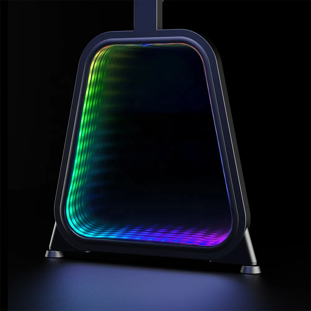 GMD12E-1D LED Infinity Light Gaming Desk for Computer PC Pro Best Gaming Table