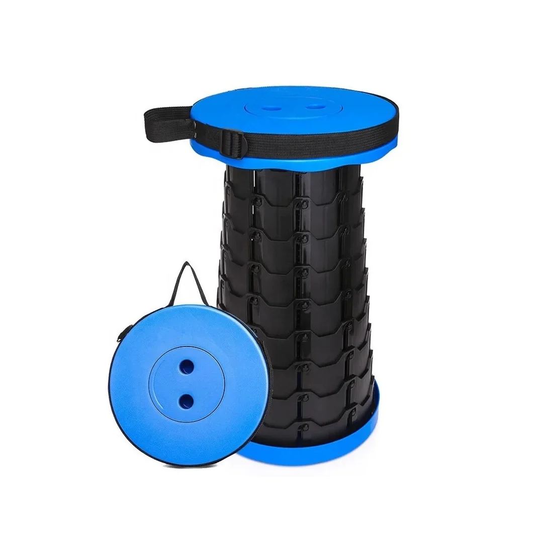 High quality Travel Portable Collapsable Stool Upgraded Retractable Folding Stool Outdoor Camping Adjustable Seat Chair