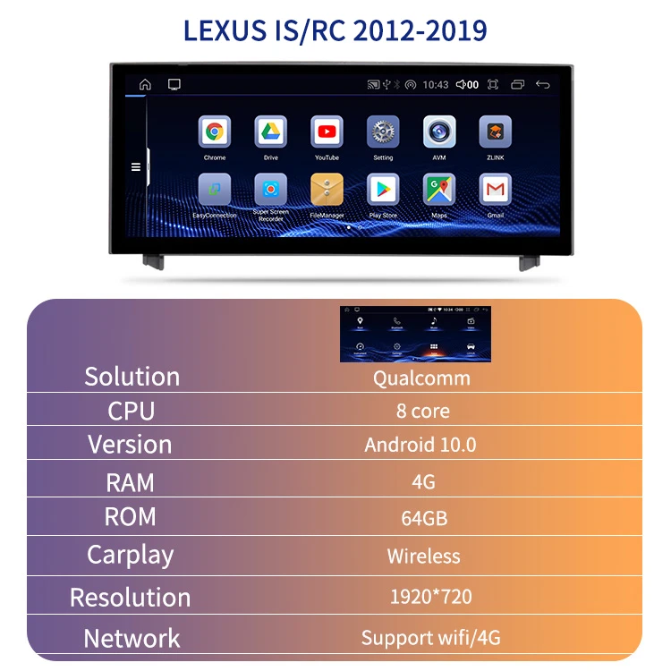 8 core Android Navigation Audio Car DVD Player For Lexus RC IS is200 is250 rc300 rc350 rc200t rc300h Car Radio Video