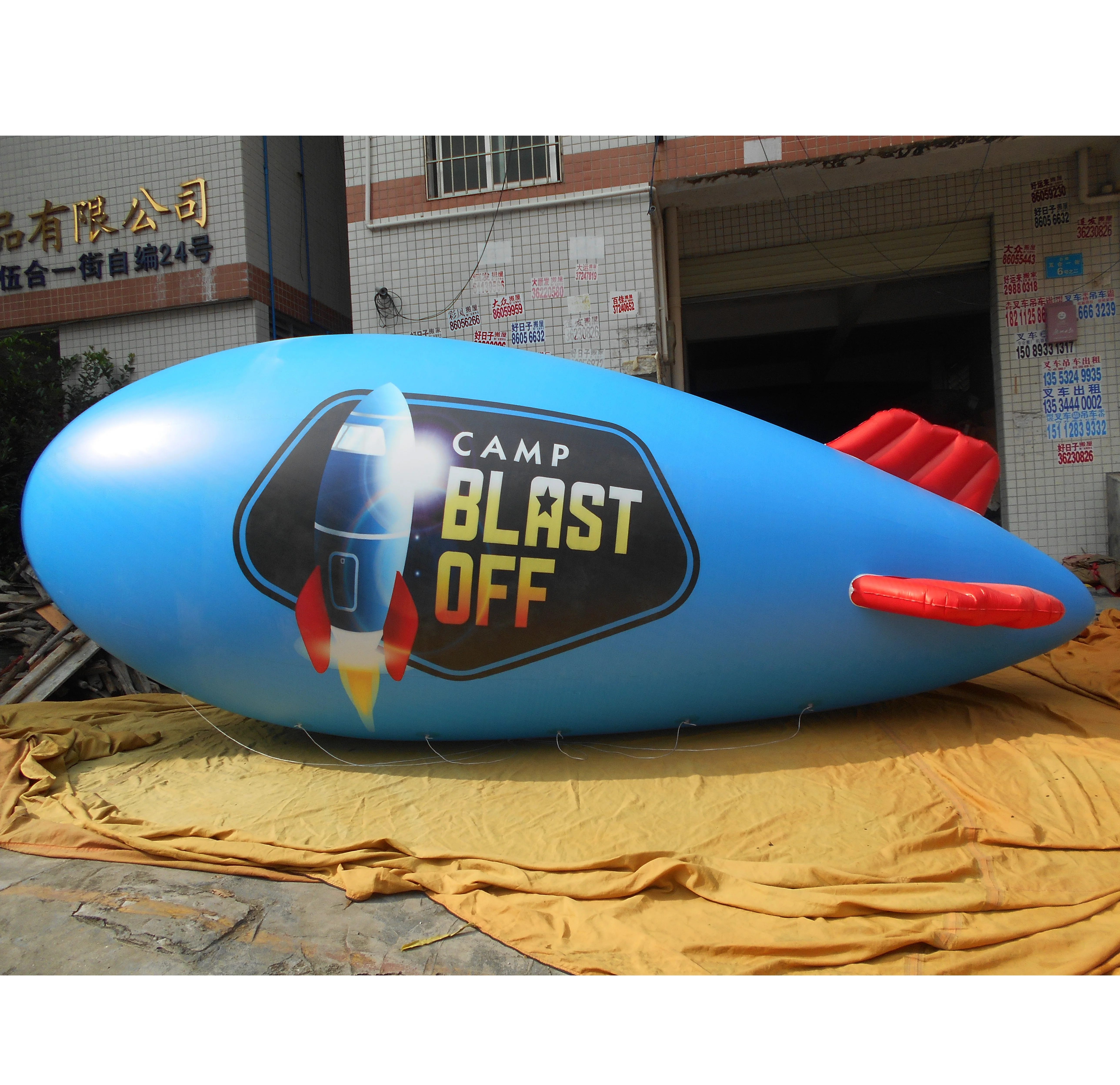 BOYI full printing Inflatable airship balloon pvc inflatable blimp balloon