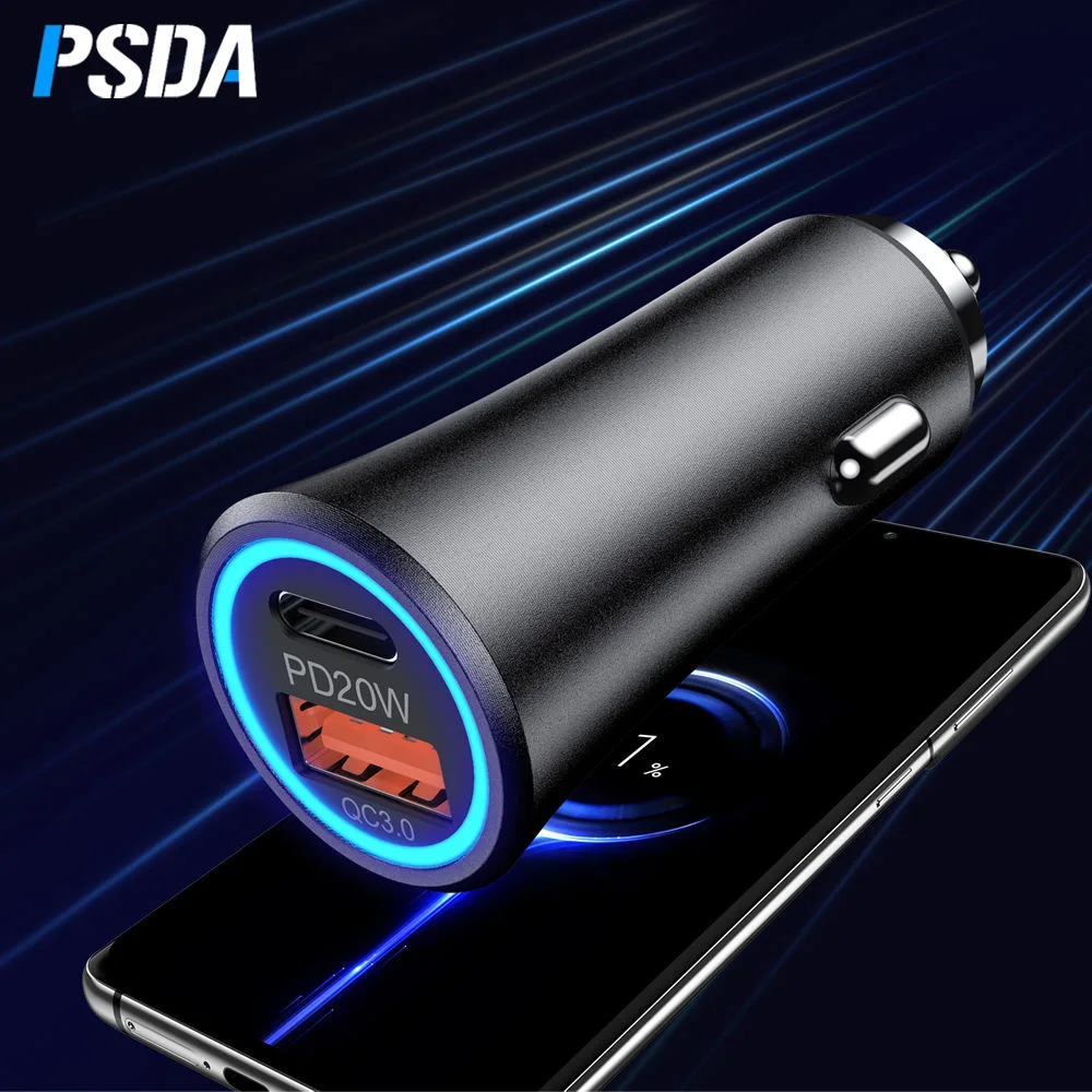 PSDA Car Charger USB Type C Fast Charger QC 4.0 3.0 PD 20W Quick Charging for Phone  Xiaomi mi Mobile Phone Charger