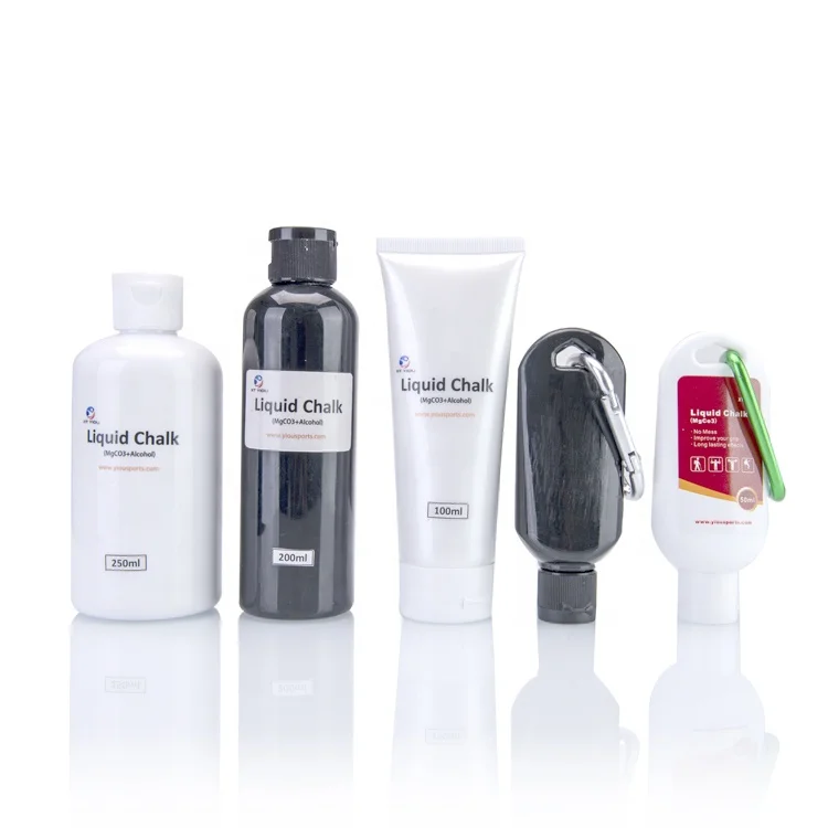 Customize 50ml 100ml 200ml 250ml Liquid Gym Chalk Dry Sports Hand Grip Weightlifting Black Bulk Liquid  Gym Chalk for pole dance